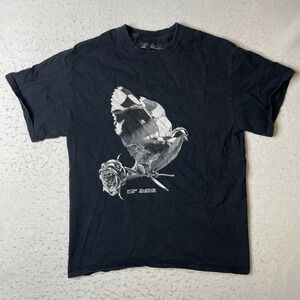 Pop Smoke T-Shirt Mens Medium Black Rose Dove Graphic Tee Hip Hop Rap Merch